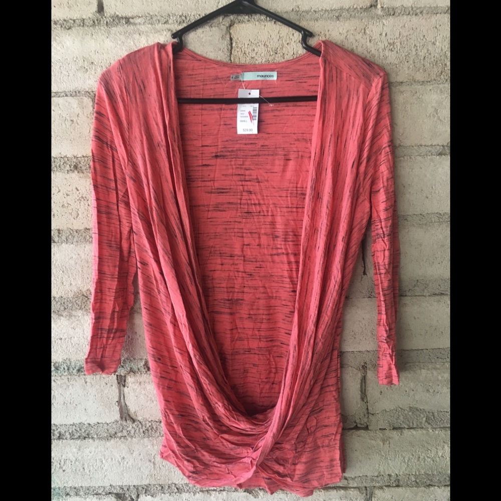 🟪 NWT Maurice’s low drape neck blouse